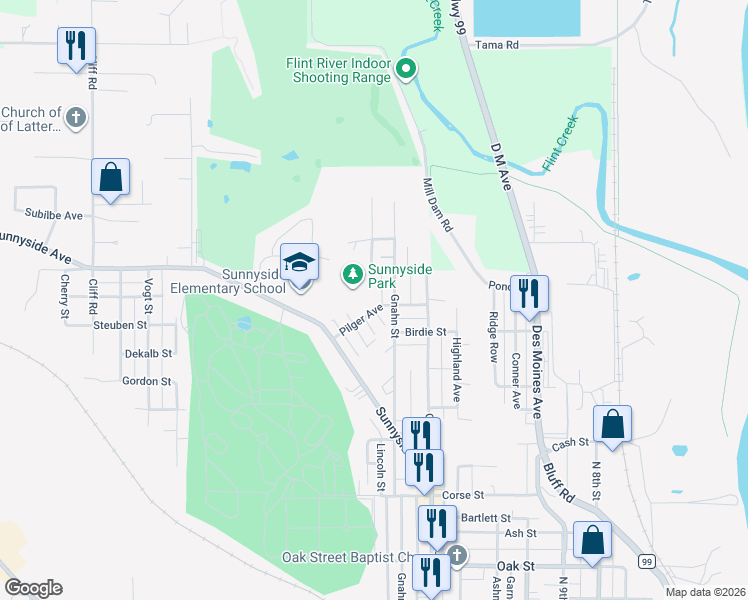 map of restaurants, bars, coffee shops, grocery stores, and more near 1952 Ernst Street in Burlington