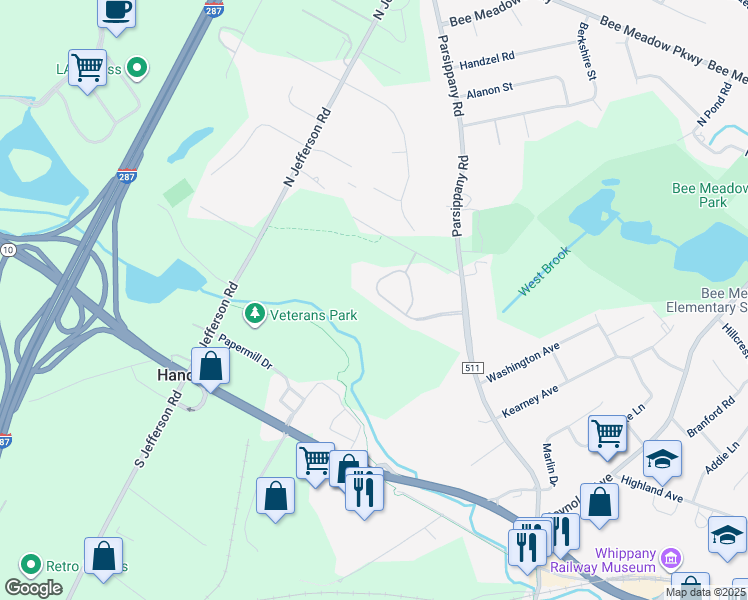 map of restaurants, bars, coffee shops, grocery stores, and more near 44 Sunrise Drive in Hanover