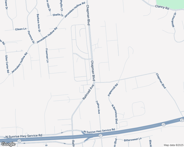 map of restaurants, bars, coffee shops, grocery stores, and more near 5 Village Circle South in Manorville