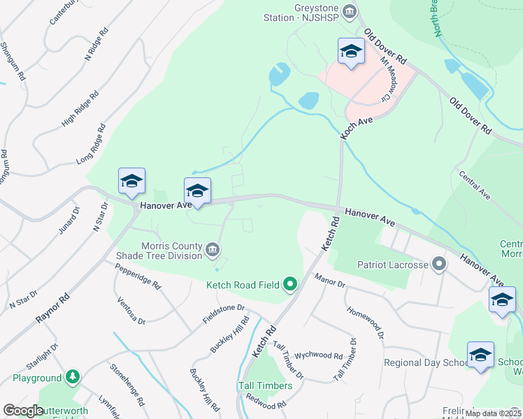 map of restaurants, bars, coffee shops, grocery stores, and more near 340 West Hanover Avenue in Morristown