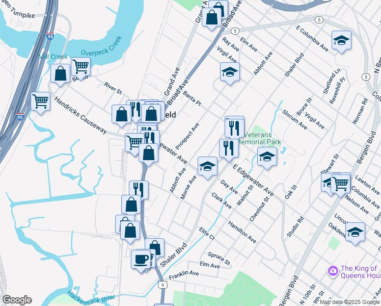 map of restaurants, bars, coffee shops, grocery stores, and more near 520 Prospect Avenue in Ridgefield