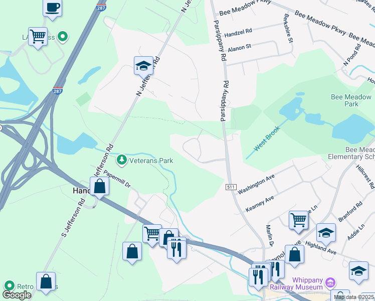 map of restaurants, bars, coffee shops, grocery stores, and more near 135 Sunrise Drive in Hanover