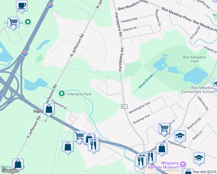 map of restaurants, bars, coffee shops, grocery stores, and more near 103 Sunrise Drive in Hanover