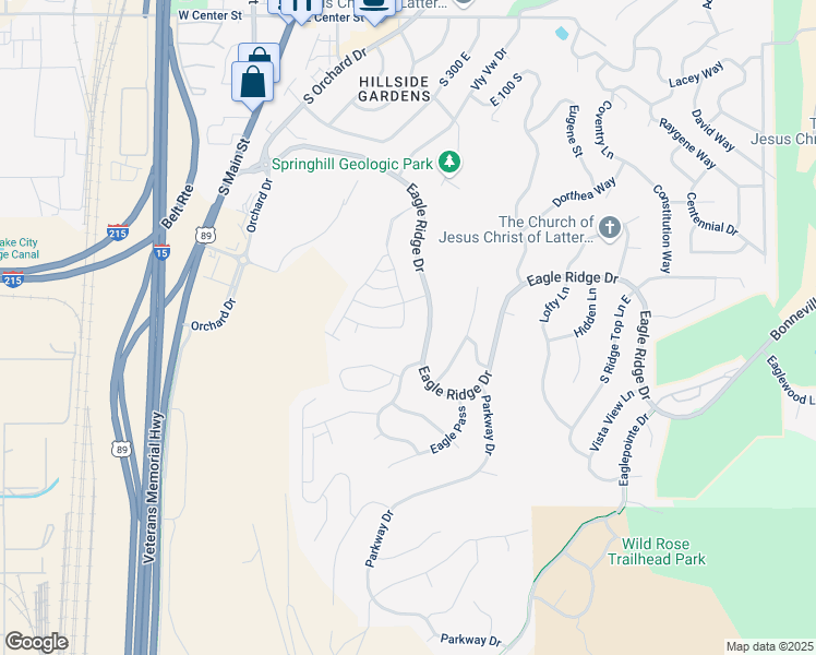map of restaurants, bars, coffee shops, grocery stores, and more near 242 Ridgeline Way in North Salt Lake