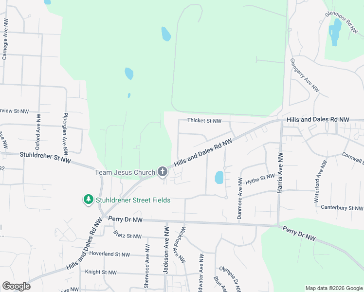 map of restaurants, bars, coffee shops, grocery stores, and more near 3544 Deer Trace Avenue Northwest in Canton