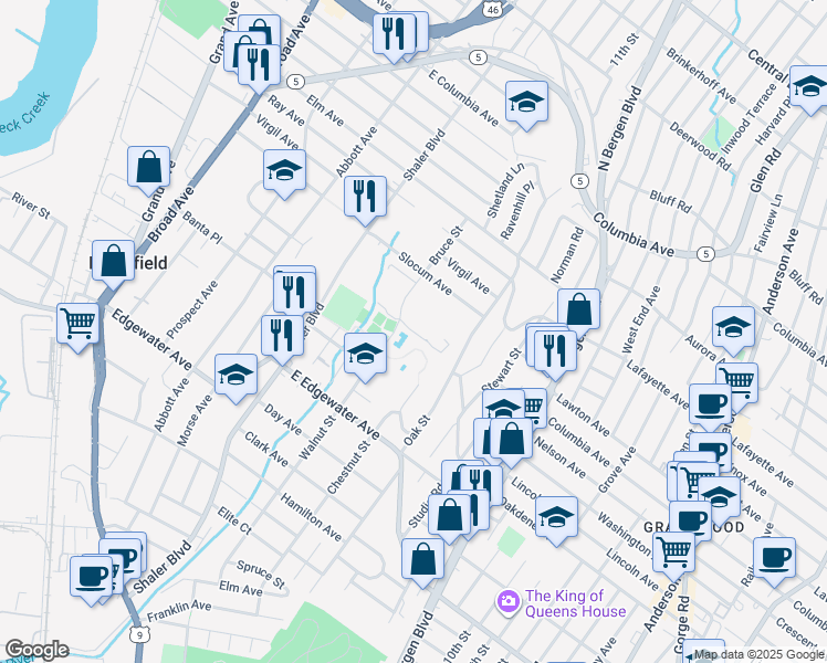 map of restaurants, bars, coffee shops, grocery stores, and more near 670 Bruce Street in Ridgefield