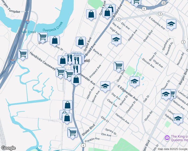 map of restaurants, bars, coffee shops, grocery stores, and more near 520 Prospect Avenue in Ridgefield