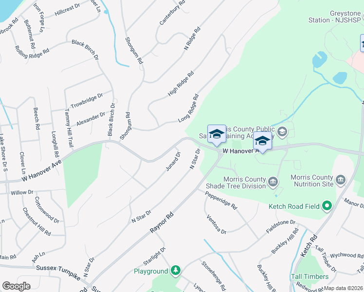 map of restaurants, bars, coffee shops, grocery stores, and more near 200 West Hanover Avenue in Morristown