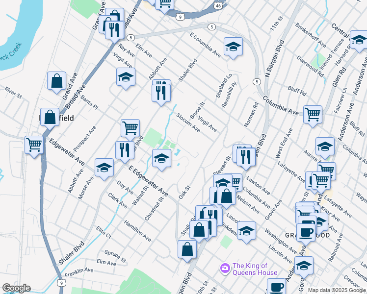 map of restaurants, bars, coffee shops, grocery stores, and more near 670 Bruce Street in Ridgefield