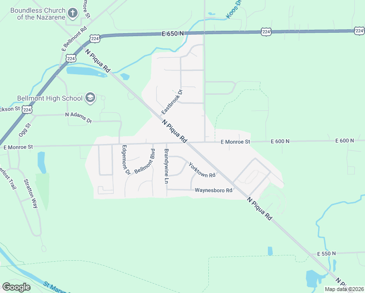 map of restaurants, bars, coffee shops, grocery stores, and more near 5998 North Piqua Road in Decatur