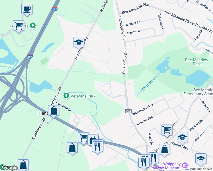 map of restaurants, bars, coffee shops, grocery stores, and more near 135 Sunrise Drive in Hanover