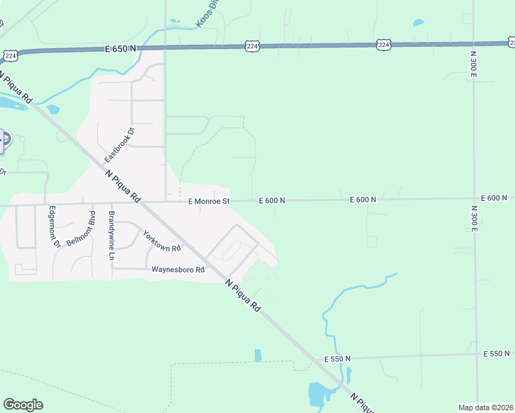 map of restaurants, bars, coffee shops, grocery stores, and more near 2388-2418 East 600 North in Decatur