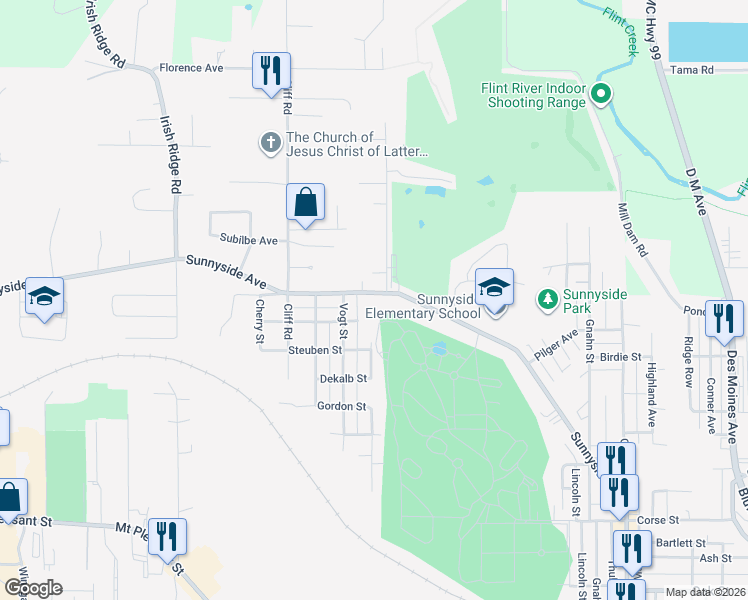 map of restaurants, bars, coffee shops, grocery stores, and more near 2217 Sunnyside Avenue in Burlington