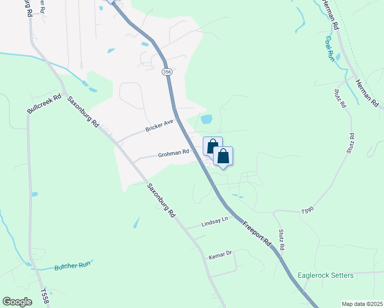 map of restaurants, bars, coffee shops, grocery stores, and more near 236 Freeport Road in Butler