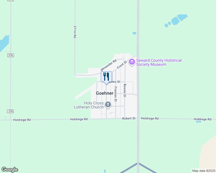 map of restaurants, bars, coffee shops, grocery stores, and more near in Goehner