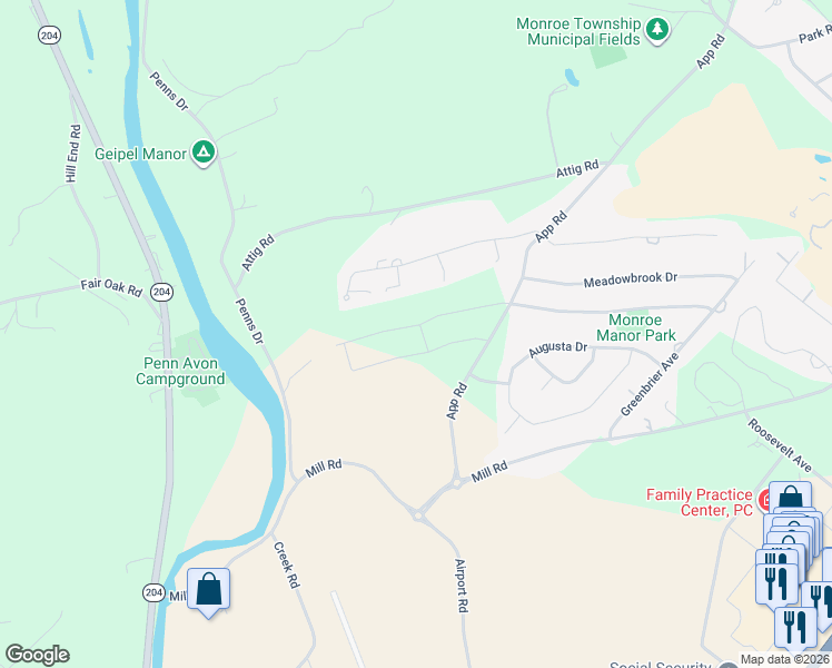 map of restaurants, bars, coffee shops, grocery stores, and more near 205 Limerick Lane in Selinsgrove