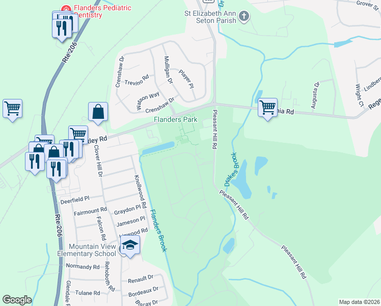 map of restaurants, bars, coffee shops, grocery stores, and more near 65 Gordon Way in Mount Olive