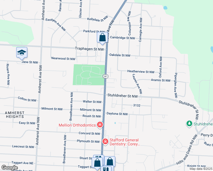 map of restaurants, bars, coffee shops, grocery stores, and more near in Stark County