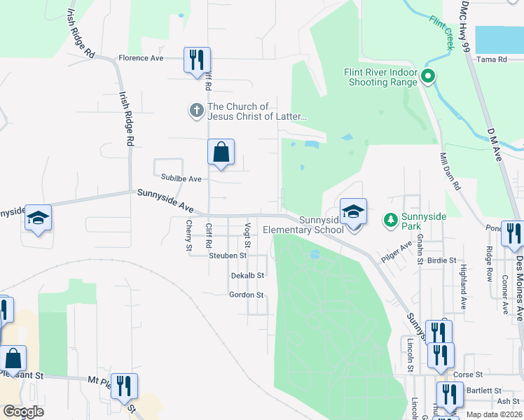 map of restaurants, bars, coffee shops, grocery stores, and more near 2217 Sunnyside Avenue in Burlington