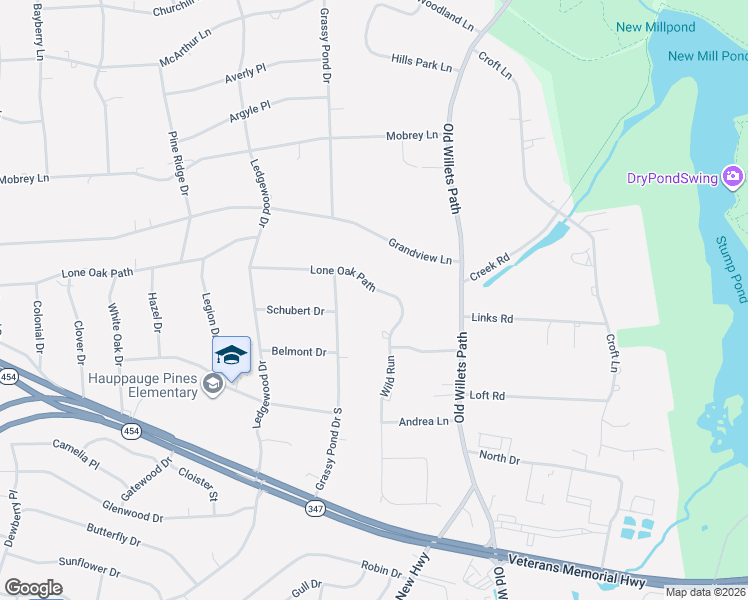 map of restaurants, bars, coffee shops, grocery stores, and more near 30 Lone Oak Path in Smithtown