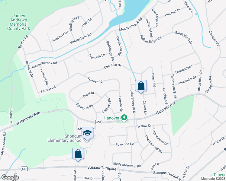 map of restaurants, bars, coffee shops, grocery stores, and more near 11 Forrest Road in Randolph