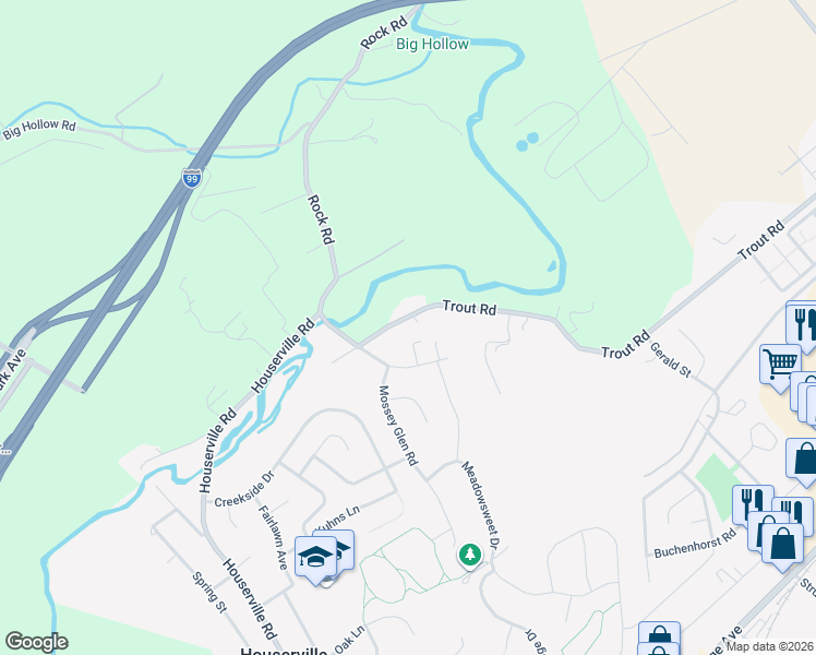 map of restaurants, bars, coffee shops, grocery stores, and more near 135 Mountain Laurel Drive in State College