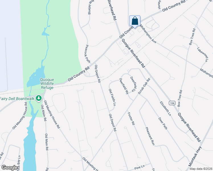 map of restaurants, bars, coffee shops, grocery stores, and more near 3 Old Fields Lane in Quogue