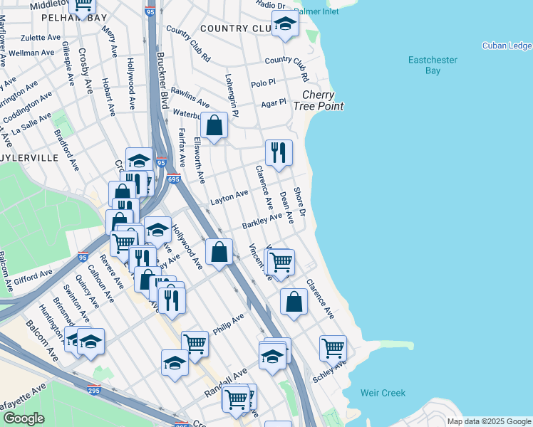 map of restaurants, bars, coffee shops, grocery stores, and more near 1024 Wilcox Avenue in Bronx