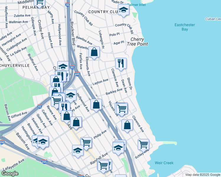 map of restaurants, bars, coffee shops, grocery stores, and more near 1024 Wilcox Avenue in Bronx