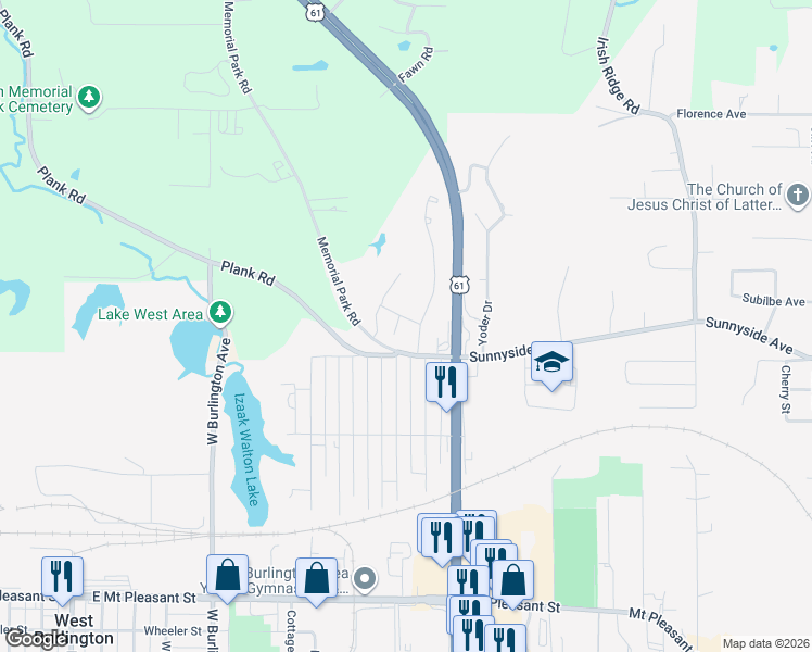 map of restaurants, bars, coffee shops, grocery stores, and more near 2505 Surrey Rd in Burlington