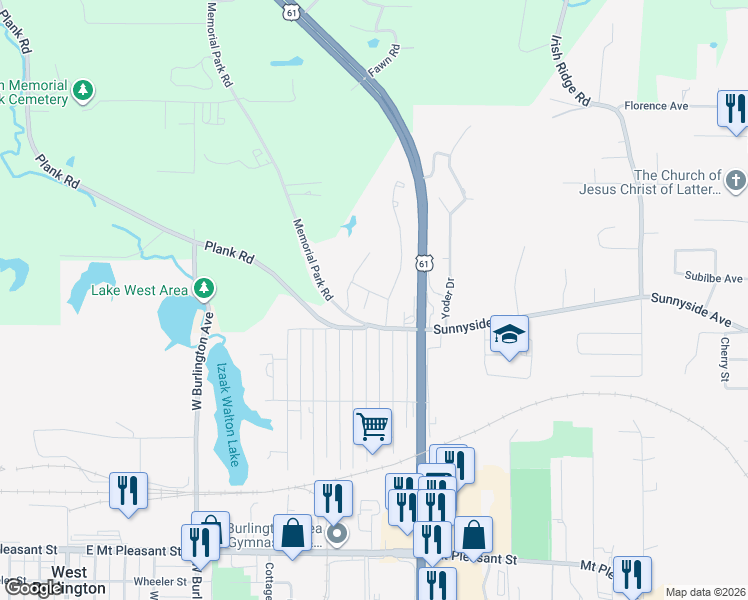 map of restaurants, bars, coffee shops, grocery stores, and more near 2505 Surrey Rd in Burlington