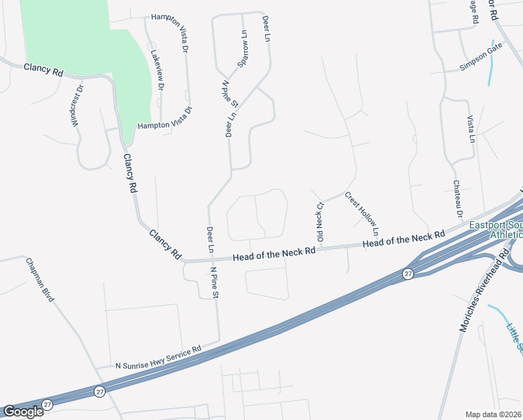 map of restaurants, bars, coffee shops, grocery stores, and more near 15 Lea Avenue in Manorville