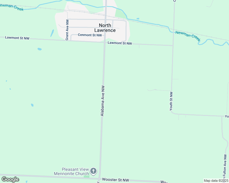 map of restaurants, bars, coffee shops, grocery stores, and more near 3490 Alabama Avenue Northwest in North Lawrence