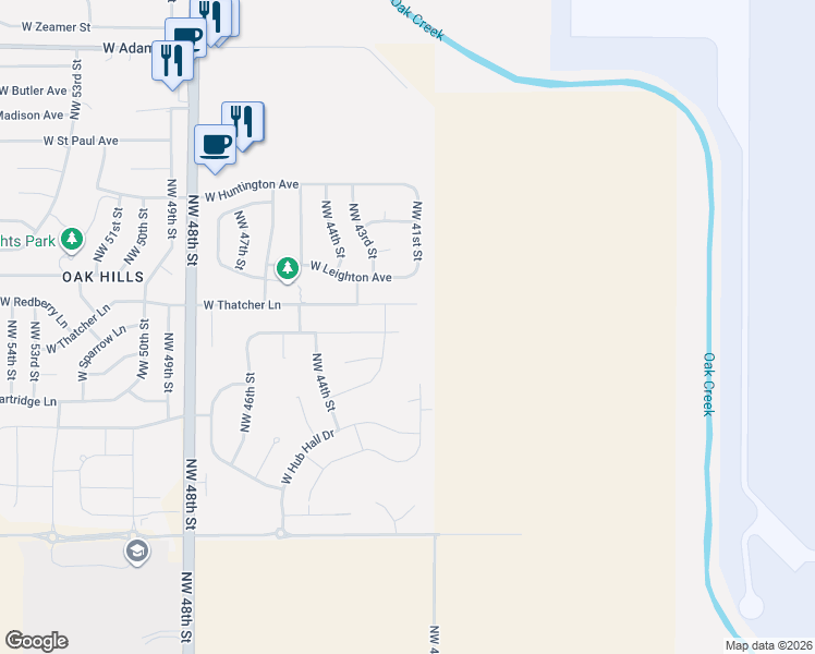 map of restaurants, bars, coffee shops, grocery stores, and more near 4100 West Ludwig Drive in Lincoln