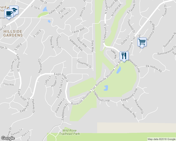 map of restaurants, bars, coffee shops, grocery stores, and more near 774 Independence Way in North Salt Lake