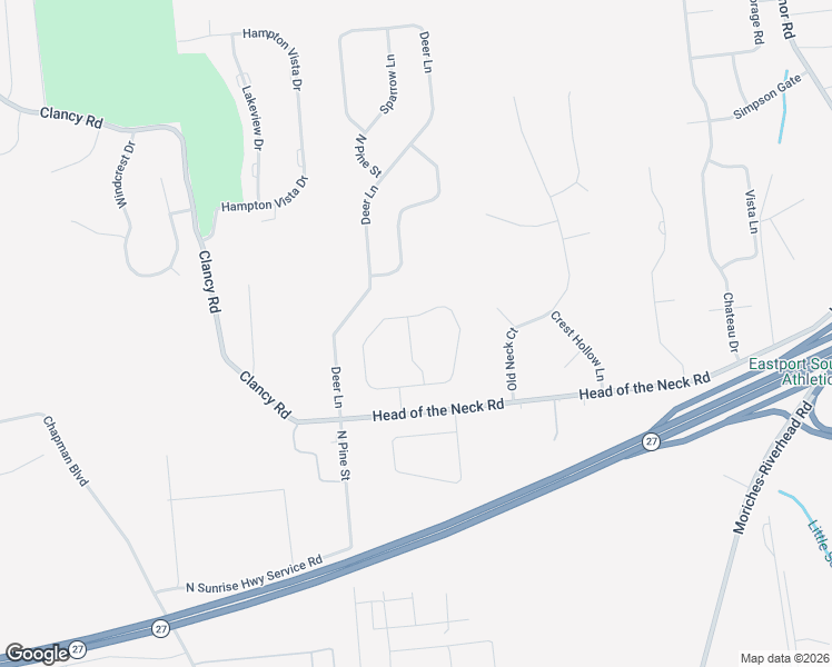 map of restaurants, bars, coffee shops, grocery stores, and more near 15 Lea Avenue in Manorville