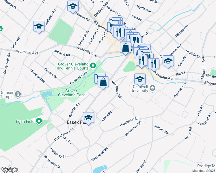 map of restaurants, bars, coffee shops, grocery stores, and more near 11 Chestnut Street in Caldwell
