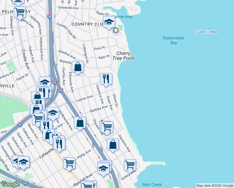 map of restaurants, bars, coffee shops, grocery stores, and more near 1110 Stadium Avenue in Bronx
