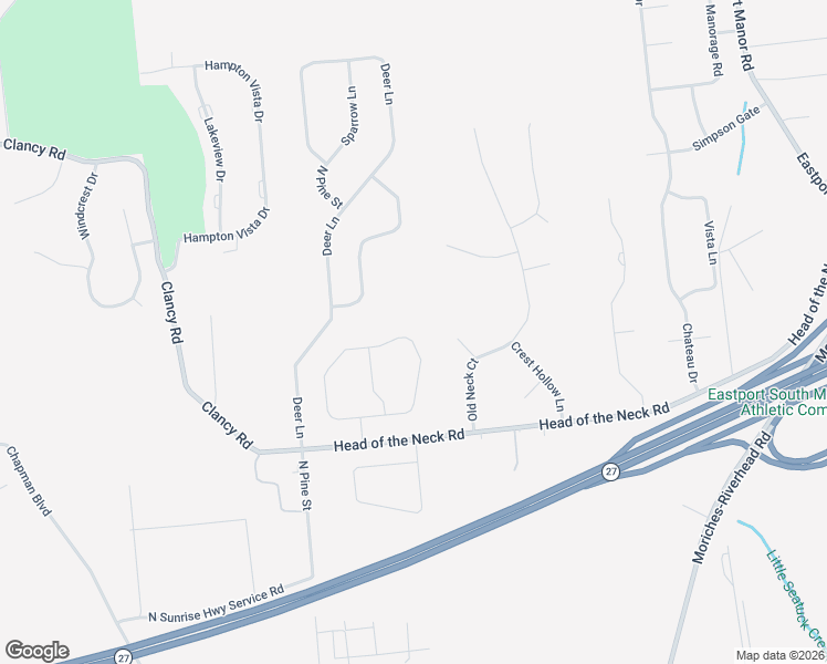 map of restaurants, bars, coffee shops, grocery stores, and more near 50 Meadow Court in Manorville