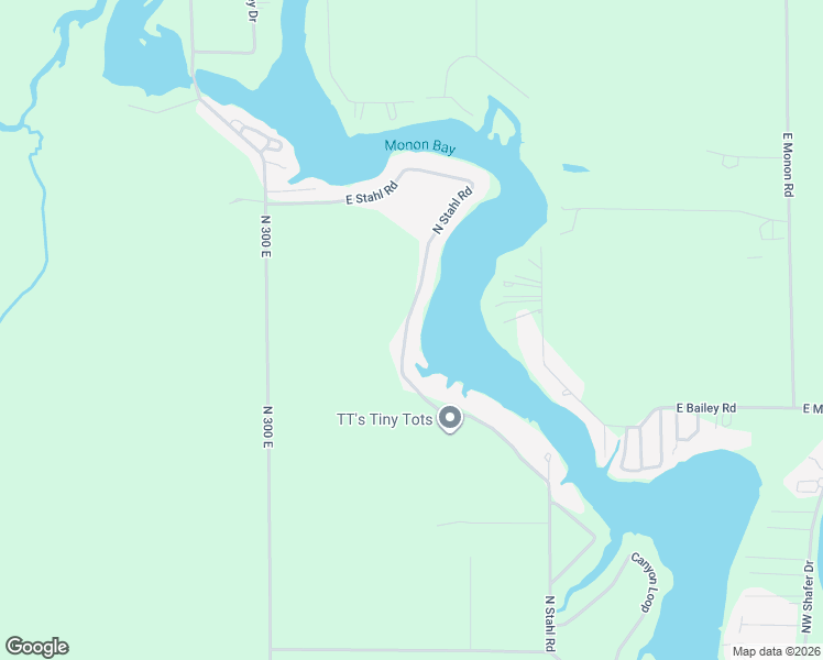 map of restaurants, bars, coffee shops, grocery stores, and more near 5558-5998 North Stahl Road in Monon