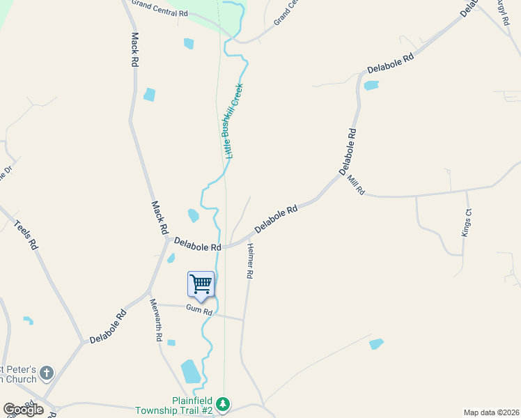 map of restaurants, bars, coffee shops, grocery stores, and more near 1611 Delabole Road in Pen Argyl