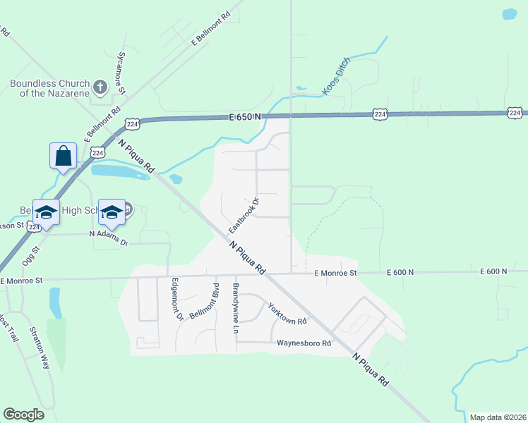map of restaurants, bars, coffee shops, grocery stores, and more near 109 Brookwood Dr in Decatur