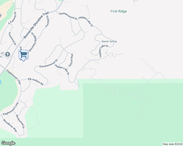 map of restaurants, bars, coffee shops, grocery stores, and more near 430 Hidden Lake Circle in Bountiful