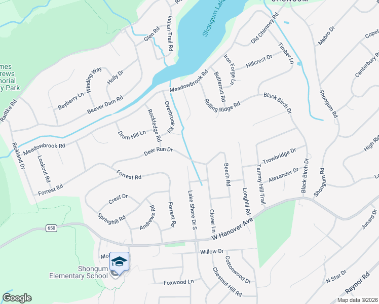map of restaurants, bars, coffee shops, grocery stores, and more near 5 Deer Run Drive in Randolph