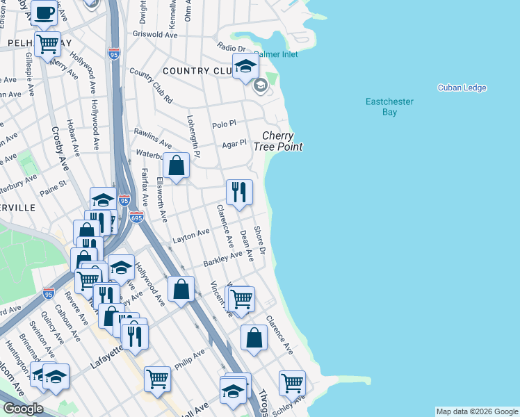 map of restaurants, bars, coffee shops, grocery stores, and more near 1110 Stadium Avenue in Bronx