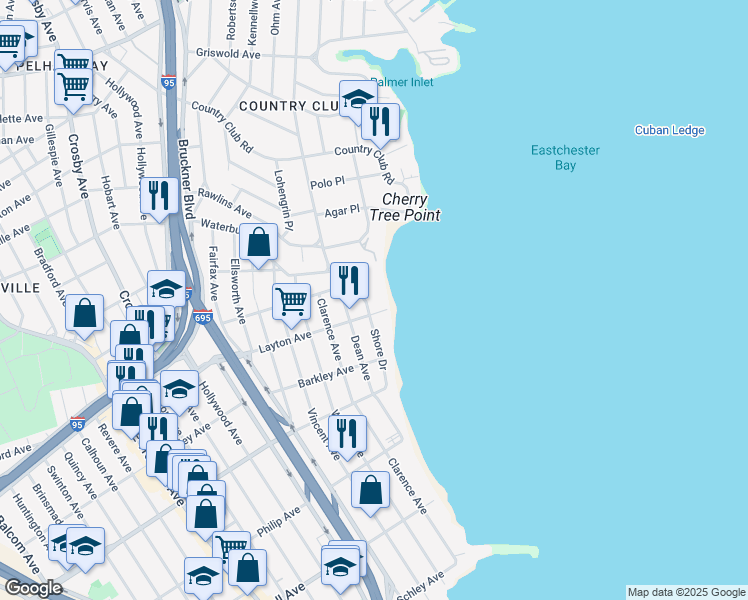 map of restaurants, bars, coffee shops, grocery stores, and more near 1110 Stadium Avenue in Bronx