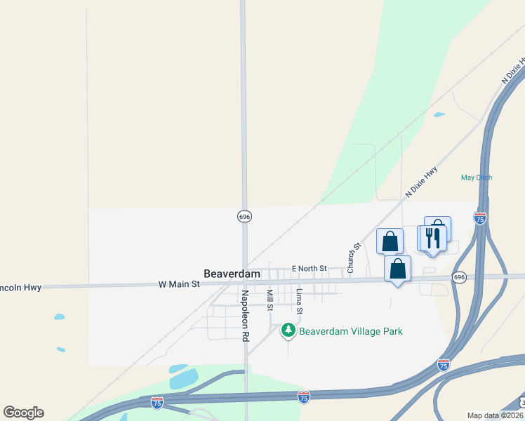 map of restaurants, bars, coffee shops, grocery stores, and more near in Beaverdam