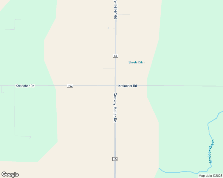 map of restaurants, bars, coffee shops, grocery stores, and more near 11500 Convoy-Heller Road in Ohio City
