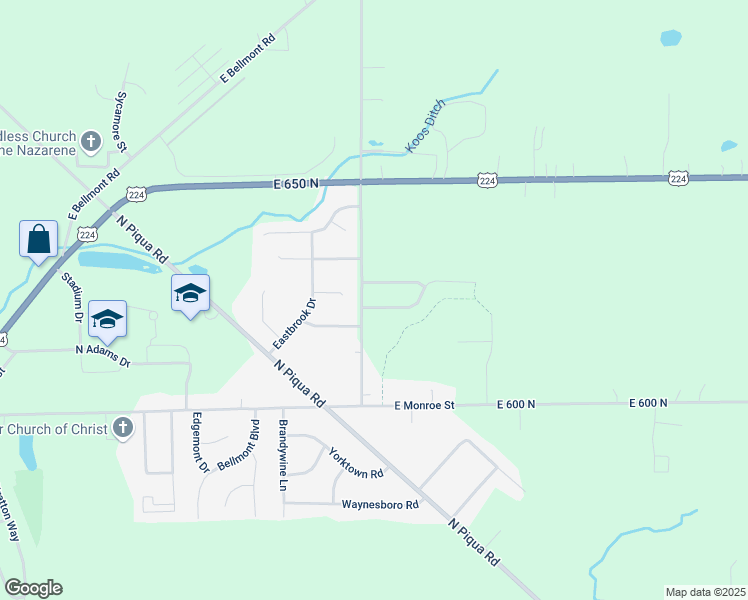 map of restaurants, bars, coffee shops, grocery stores, and more near 141 Brookwood Drive in Decatur