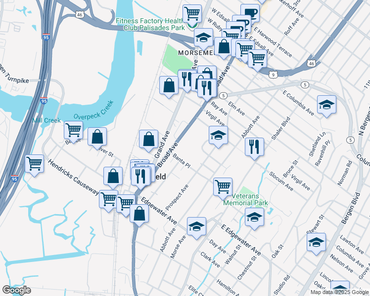 map of restaurants, bars, coffee shops, grocery stores, and more near 946b Banta Place in Ridgefield